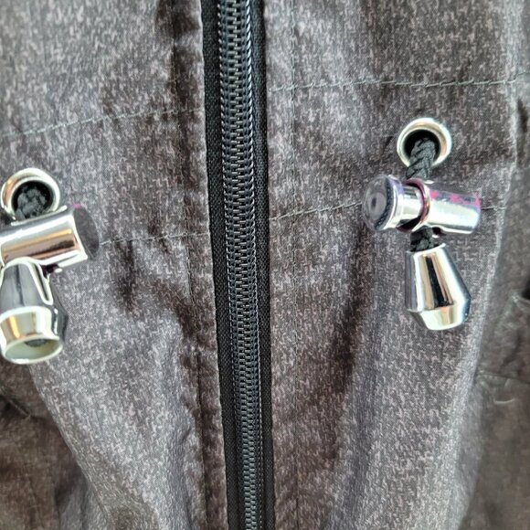 Packable Jacket Womens Plus 1x Gray "Parka In A Pocket" Hooded Zip Intl Details - Picture 14 of 15